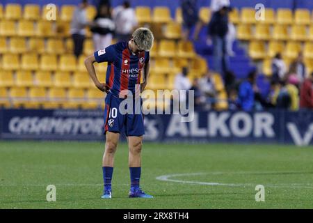 MADRID, ESPAGNE - SEPTEMBRE 23 : Kento Hashimoto lors du match de la Liga Hypermotion 2023/24 entre Alcorcon et Huesca au stade Santo Domingo. Crédit : Guille Martinez/AFLO/Alamy Live News Banque D'Images