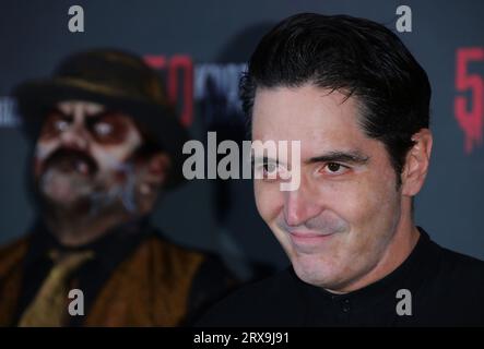 Buena Park, États-Unis. 23 septembre 2023. David Dastmalchian arrive au Knotts Scary Farms 50 anniversaire Black Carpet événement qui a eu lieu au Knotts Berry Farm Hotel à Buena Park, CA le samedi 23 septembre 2023 . (Photo de Juan Pablo Rico/Sipa USA) crédit : SIPA USA/Alamy Live News Banque D'Images