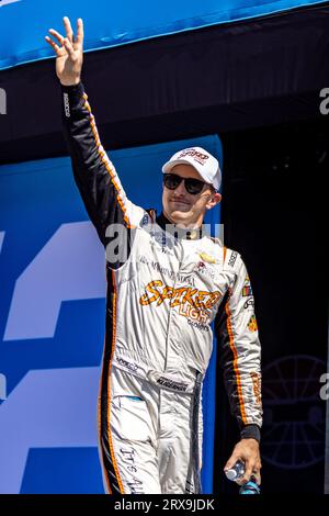 Fort Worth, Texas - 23 septembre 2023 : Parker Kligerman, pilote de la #48 Spiked Light Coolers Chevrolet, en compétition dans la NASCAR Xfinity Series Andy's Frozen Custard 300 au Texas Motor Speedway. Crédit : Nick Paruch/Alamy Live News Banque D'Images