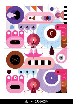 Fond vectoriel abstrait avec des formes géométriques et des éléments de conception. Illustration de Vecteur