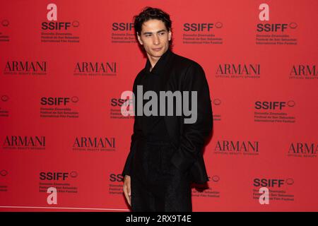 Donostia, Espagne. 22 septembre 2023. Enzo Vogrincic a assisté à la Society of the Snow la sociedad de la nieve Red Carpet lors du 71e Festival International du film de San Sebastian au Victoria Eugenia Theatre. Crédit : SOPA Images Limited/Alamy Live News Banque D'Images