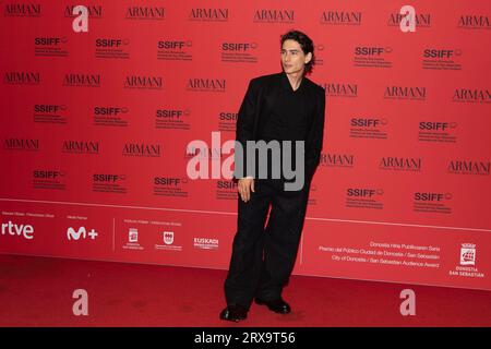 Donostia, Espagne. 22 septembre 2023. Enzo Vogrincic a assisté à la Society of the Snow la sociedad de la nieve Red Carpet lors du 71e Festival International du film de San Sebastian au Victoria Eugenia Theatre. Crédit : SOPA Images Limited/Alamy Live News Banque D'Images