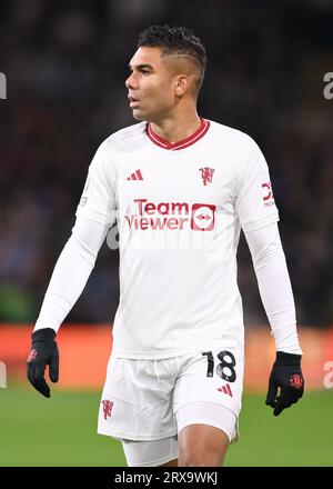 Burnley, Royaume-Uni. 23 septembre 2023. Casemiro de Manchester Unitependant le match de Premier League à Turf Moor, Burnley. Le crédit photo devrait être : Gary Oakley/Sportimage crédit : Sportimage Ltd/Alamy Live News Banque D'Images