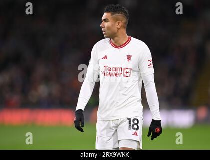 Burnley, Royaume-Uni. 23 septembre 2023. Casemiro de Manchester Unitependant le match de Premier League à Turf Moor, Burnley. Le crédit photo devrait être : Gary Oakley/Sportimage crédit : Sportimage Ltd/Alamy Live News Banque D'Images