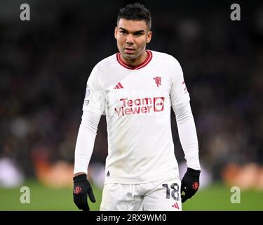 Burnley, Royaume-Uni. 23 septembre 2023. Casemiro de Manchester United lors du match de Premier League à Turf Moor, Burnley. Le crédit photo devrait être : Gary Oakley/Sportimage crédit : Sportimage Ltd/Alamy Live News Banque D'Images