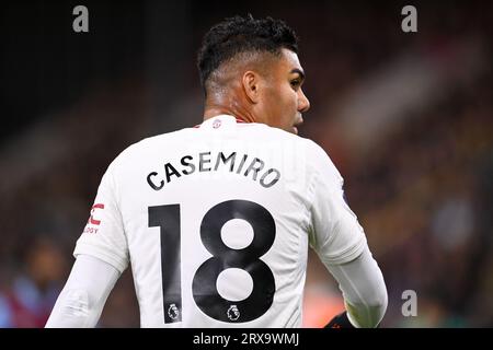 Burnley, Royaume-Uni. 23 septembre 2023. Casemiro de Manchester United lors du match de Premier League à Turf Moor, Burnley. Le crédit photo devrait être : Gary Oakley/Sportimage crédit : Sportimage Ltd/Alamy Live News Banque D'Images