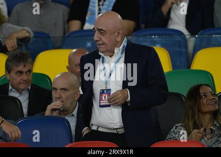 Rome, Italie. 23 septembre 2023. Adriano Galliani CEO AC Monza lors de la Ligue italienne de football Un match 2023/2024 entre SS Lazio et AC Monza au stade Olimpic de Rome le 24 septembre 2023. Crédit : Agence photo indépendante/Alamy Live News Banque D'Images