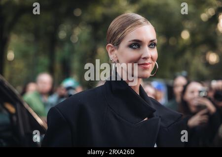 Milan, Italie - 23 septembre 2023 : Chiara Ferragni pour l'Attico à la Fashion week de Milan Banque D'Images