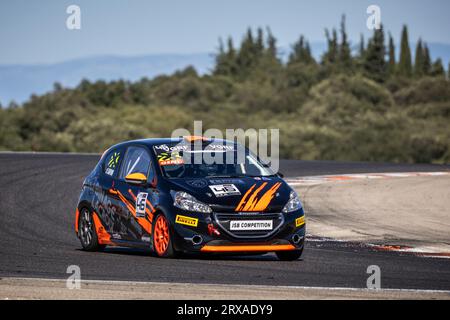 Ledenon, France. 24 septembre 2023. 46 LAFON Yanis FRA, JSB compétition, Peugeot 308 RC, action lors de la 5e manche du Championnat de France FFSA Tourisme - TC France 2023, du 22 au 24 septembre 2023 sur le circuit de Lédenon, à Lédenon, France - photo Marc de Mattia/DPPI crédit : DPPI Media/Alamy Live News crédit: DPPI Media/Alamy Live News Banque D'Images