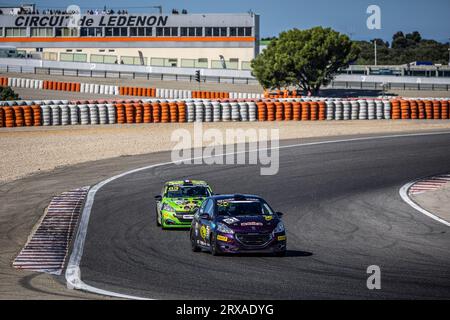 Ledenon, France. 24 septembre 2023. 51 CAMURAC Martial FRA, JSB compétition, Peugeot 208 RC, action, lors de la 5e manche du Championnat de France FFSA Tourisme - TC France 2023, du 22 au 24 septembre 2023 sur le circuit de Lédenon, à Lédenon, France - photo Marc de Mattia/DPPI crédit : DPPI Media/Alamy Live News crédit: DPPI Media/Alamy Live News Banque D'Images