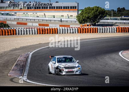 Ledenon, France. 24 septembre 2023. 07 BRICHE Florian FRA, JSB compétition, Peugeot 308 RC, action, lors de la 5e manche du Championnat de France FFSA Tourisme - TC France 2023, du 22 au 24 septembre 2023 sur le circuit de Lédenon, à Lédenon, France - photo Marc de Mattia/DPPI crédit : DPPI Media/Alamy Live News crédit: DPPI Media/Alamy Live News Banque D'Images