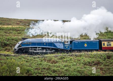 Pendant le gala Steam du 50e anniversaire du North Yorkshire Moors Railway à XXXXX. Date de la photo : dimanche 24 septembre 2023. Banque D'Images