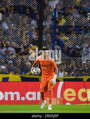 Buenos Aires, Argentine. 23 septembre 2023. Sergio Romero de Boca Juniors lors du match de Liga Argentina entre Boca Juniors et CA Lanus a joué au stade la Bombonera le 23 septembre 2023 à Buenos Aires, Espagne. (Photo de Santiago Joel Abdala/PRESSINPHOTO) crédit : PRESSINPHOTO SPORTS AGENCY/Alamy Live News Banque D'Images