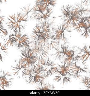 Pissenlits.motif floral aquarelle à la main sur fond blanc. Couleurs gris et marron. Motif sans couture Banque D'Images