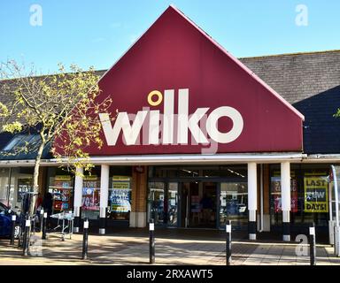 Fermeture de la vente à Wilko en septembre 2023 à la succursale de Kingston à Milton Keynes. Banque D'Images