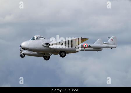 Un de Havilland Vampire de l'armée de l'air italienne - vol historique norvégien Banque D'Images