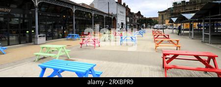 La zone du marché à Doncaster, South Yorkshire, Angleterre, Royaume-Uni Banque D'Images