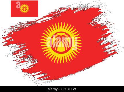 Brush Design Kirghizistan Flag Vector Illustration de Vecteur