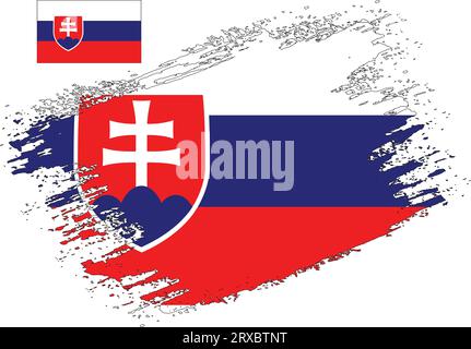 Brush Design Slovaquie Flag Vector Illustration de Vecteur