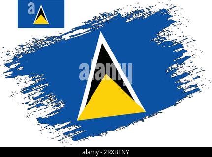 Pinceau Design Saint Lucia Flag Vector Illustration de Vecteur