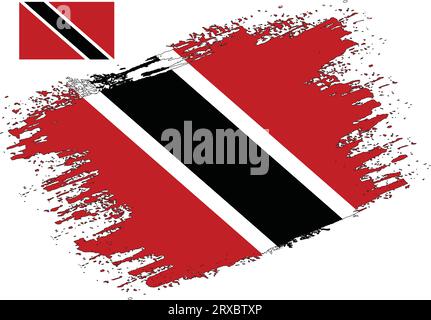 Brush Design Trinidad et Tobago Flag Vector Illustration de Vecteur