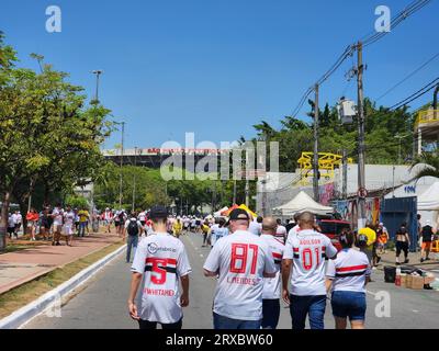 Sao Paulo, Brésil. 24 septembre 2023. Sao Paulo, Sao Paulo, Brésil. 24 septembre 2023. Sao Paulo (SP), 09/24/2023 - FOOTBALL/COUPE DU BRÉSIL/FINALE/SAO PAULO/FLAMENGO - mouvement de foule avant le match entre Sao Paulo et Flamengo, lors de la finale de la Copa do Brasil qui s'est tenue au stade Morumbi, ce dimanche (24) (image de crédit : © Leco Viana/TheNEWS2 via ZUMA Press Wire) Non destiné à UN USAGE commercial ! Crédit : ZUMA Press, Inc./Alamy Live News Banque D'Images