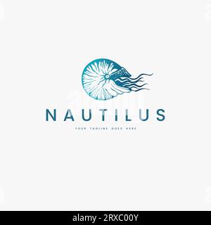 Conception de logo vecteur Nautilus Illustration de Vecteur