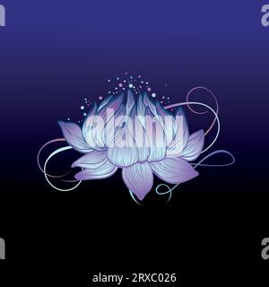 Illustration de la fleur magique de lotus. Logo fleur de Lotus Illustration de Vecteur