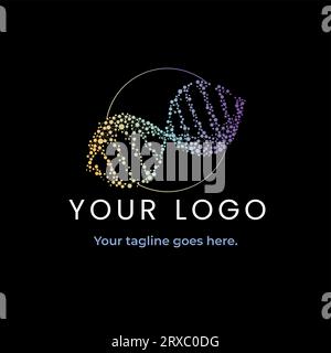 Logo illustration du modèle ADN. Conception de diagraphie d'ADN. Logotype Healix Illustration de Vecteur