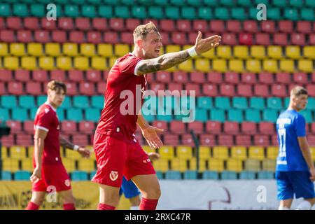 Berlin, Deutschland. 24 septembre 2023. Berlin, Deutschland 24. Septembre 2023 : Regionalliga Nordost - 2023/2024 - VSG Altglienicke vs FC Energie Cottbus im Bild : Timmy Thiele (Energie Cottbus) crédit : dpa/Alamy Live News Banque D'Images