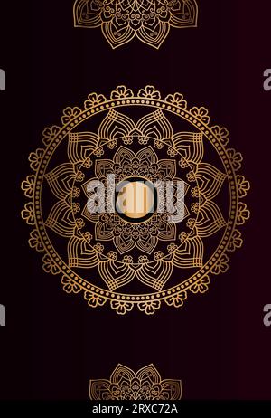 conception de papier peint mandal de couleur dorée vecteur Illustration de Vecteur