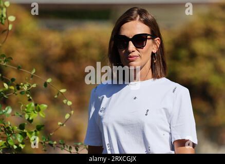 VENISE, ITALIE - 06 SEPTEMBRE : Nieves Álvarez arrive pour le 80e Festival du film de Venise 2023 le 06 septembre 2023 à Venise, Italie Banque D'Images