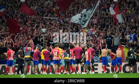 Madrid, Espagne. 24 septembre 2023. Lors du match de la Liga entre l'Atletico de Madrid et le Real Madrid a joué au stade Civitas Metropolitano le 24 septembre 2023 à Madrid, Espagne. (Photo de Cesar Cebolla/PRESSINPHOTO) crédit : PRESSINPHOTO SPORTS AGENCY/Alamy Live News Banque D'Images