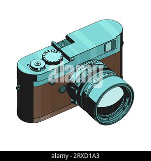 Illustration vectorielle stylisée d'un appareil photo télémétrique sans miroir Illustration de Vecteur