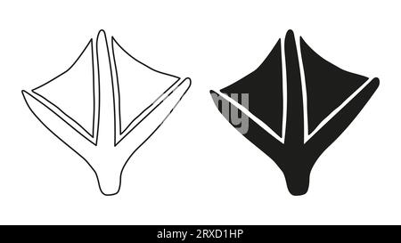 Empreinte de patte de canard ou d'oie. Silhouette, contour. Icône. Vecteur isolé sur blanc. Empreinte de pattes de cygne, mouette, cormoran, pélican, flamant rose, albatros. Impression, modèle de conception, élément d'interface utilisateur mobile Illustration de Vecteur