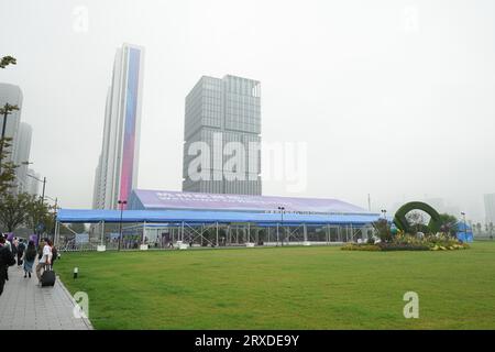 Vue générale, 22 SEPTEMBRE 2023 : Village des athlètes lors des Jeux asiatiques de 2022 à Hangzhou en Chine. (Photo par AFLO SPORT) Banque D'Images