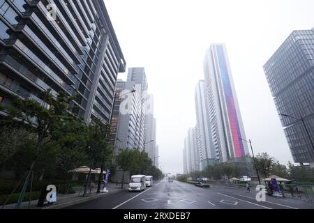 Vue générale, 22 SEPTEMBRE 2023 : Village des athlètes lors des Jeux asiatiques de 2022 à Hangzhou en Chine. Crédit : AFLO SPORT/Alamy Live News Banque D'Images