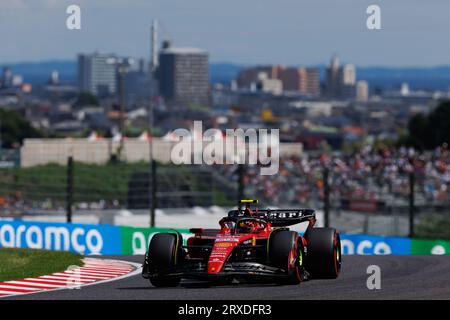 Suzuka, Japon. 23 septembre 2023. Suzuka, Japon, samedi 23 septembre : #55, Carlos SAINZ Jr., ESP, Team Scuderia Ferrari, SF-23, lors de la FP3 au Grand Prix de Formule 1 du Japon 2023. Image, photo et copyright © PETERSON Mark ATP Images (PETERSON Mark/ATP/SPP) crédit : SPP Sport Press photo. /Alamy Live News Banque D'Images