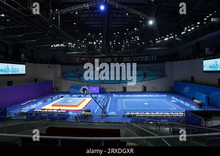 Hangzhou, Chine. 24 septembre 2023. Vue générale Wushu : au centre sportif Xiaoshan Guali pendant les Jeux asiatiques de Chine Hangzhou 2022 à Hangzhou, Chine . Crédit : AFLO SPORT/Alamy Live News Banque D'Images