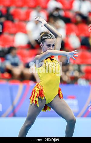 Giuliana SCAMARDA (ARG), lors du Junior Ladies Inline, Short Program, aux Championnats du monde de patinage artistique Ibagu-Tolima 2023, au Parque Deportivo Municipal, le 22 septembre 2023 à Ibagu, Colombie. Crédit : Raniero Corbelletti/AFLO/Alamy Live News Banque D'Images