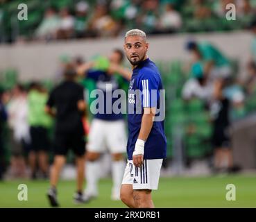 Austin, Texas. 24 septembre 2023 : Diego Fagundez, le milieu de terrain du Galaxy de Los Angeles (21 ans), revient au Q2 Stadium pour LA première fois après un échange entre l'Austin FC et le Galaxy DE Los ANGELES au cours de l'été, pour un match de Major League Soccer le 24 septembre 2023 dans (Credit image: © Scott Coleman/ZUMA Press Wire) À USAGE ÉDITORIAL SEULEMENT! Non destiné à UN USAGE commercial ! Crédit : ZUMA Press, Inc./Alamy Live News Banque D'Images