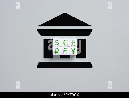 Argent et banque. Concept de change de devises. Taux de change des devises étrangères. Banque D'Images