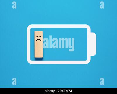 Indicateur de charge de la batterie et symbole de niveau d'énergie faible de la batterie. Banque D'Images
