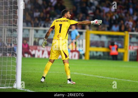 Rui Patrício de L'AS Roma lors du match de Serie A entre le Torino FC et L'AS Roma le 24 septembre 2023 au Stade Olympique Grande Torino à Turin, Italie. Banque D'Images