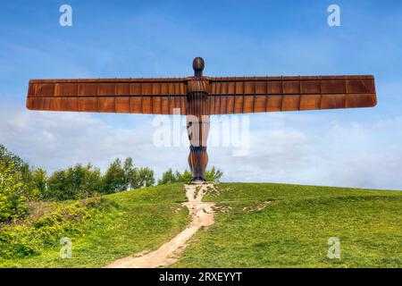 La plus grande sculpture Ange du monde : Ange du Nord à Tyne et Wear, Angleterre, Royaume-Uni Banque D'Images