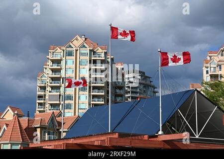 Paysage urbain de Kelowna. La ville de Kelowna en Colombie-Britannique, Canada. Banque D'Images