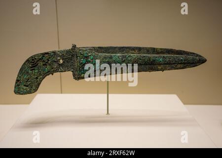 Pékin Chine, 17 février 2023 : bronze ge au Musée national de Chine. Banque D'Images