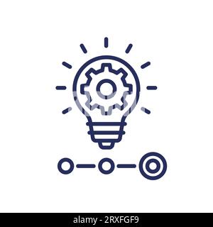 startup, icône de l'entrepreneuriat avec une ampoule Illustration de Vecteur
