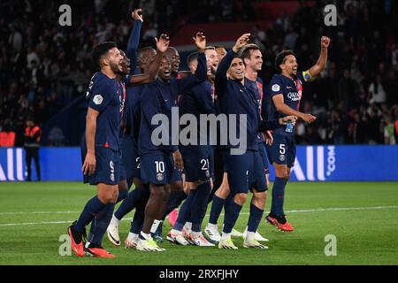 Paris, France. 24 septembre 2023. Julien Mattia/le Pictorium - PSG - Marseille - 24/09/2023 - France/Ile-de-France (région)/Paris - fin de la Ligue 1 Ubereats Classico entre le PSG et l'Olympique de Marseille au Parc des Princes le 24 septembre 2023. Crédit : LE PICTORIUM/Alamy Live News Banque D'Images