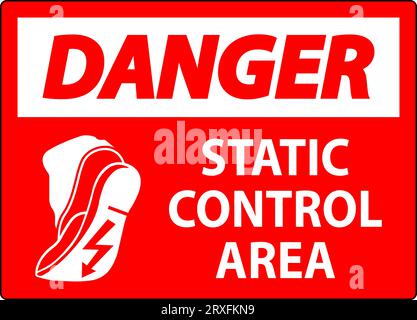 Danger zone de contrôle statique Illustration de Vecteur